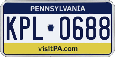 PA license plate KPL0688