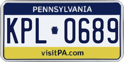 PA license plate KPL0689