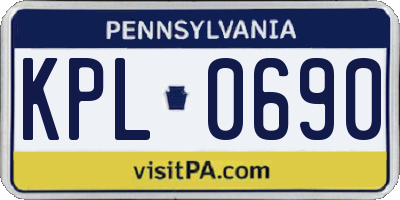 PA license plate KPL0690