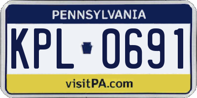 PA license plate KPL0691