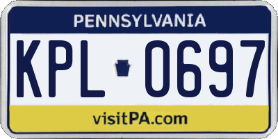 PA license plate KPL0697