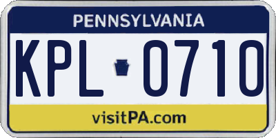 PA license plate KPL0710