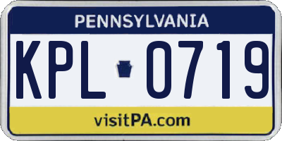 PA license plate KPL0719