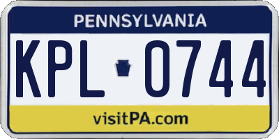PA license plate KPL0744