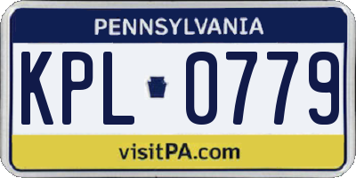 PA license plate KPL0779