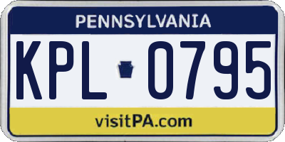 PA license plate KPL0795