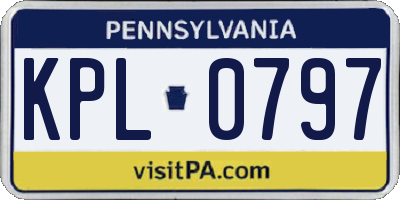PA license plate KPL0797