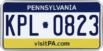 PA license plate KPL0823