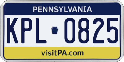 PA license plate KPL0825
