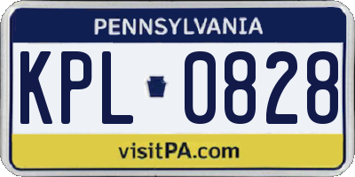 PA license plate KPL0828
