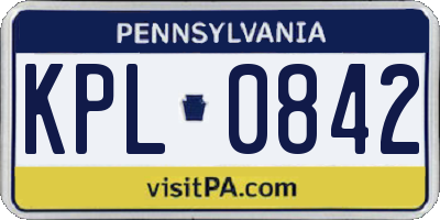 PA license plate KPL0842