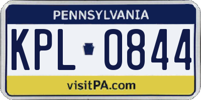 PA license plate KPL0844