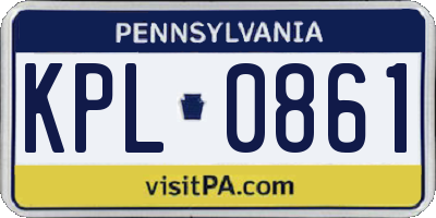 PA license plate KPL0861