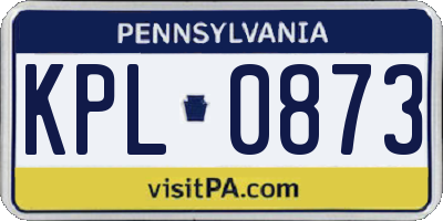 PA license plate KPL0873