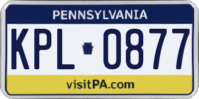 PA license plate KPL0877