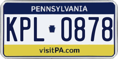 PA license plate KPL0878