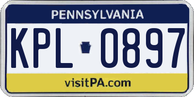 PA license plate KPL0897