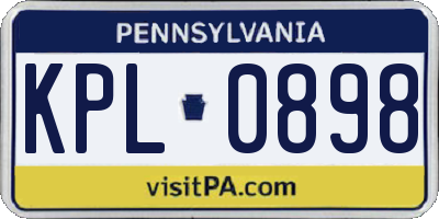 PA license plate KPL0898