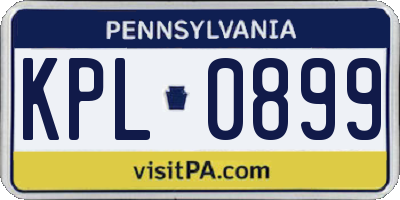 PA license plate KPL0899