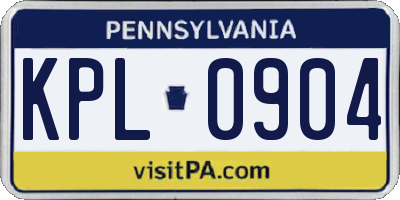 PA license plate KPL0904