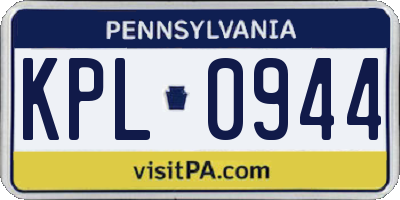 PA license plate KPL0944