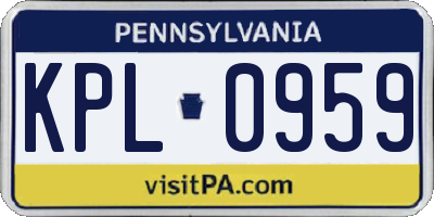 PA license plate KPL0959