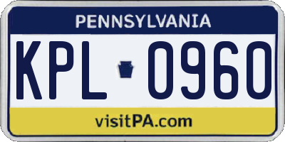 PA license plate KPL0960