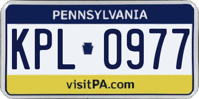 PA license plate KPL0977