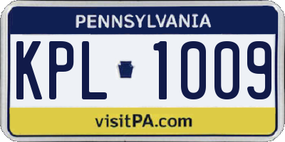 PA license plate KPL1009