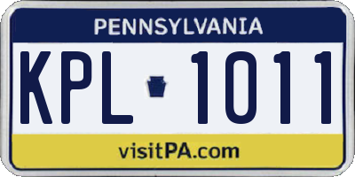 PA license plate KPL1011