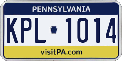 PA license plate KPL1014