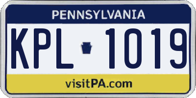 PA license plate KPL1019