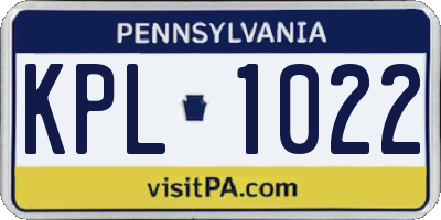 PA license plate KPL1022