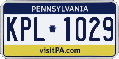 PA license plate KPL1029