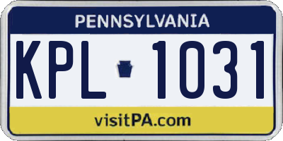 PA license plate KPL1031