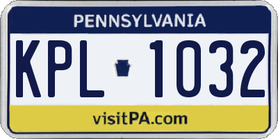 PA license plate KPL1032