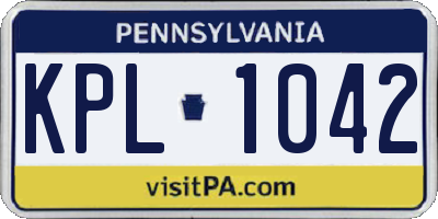 PA license plate KPL1042