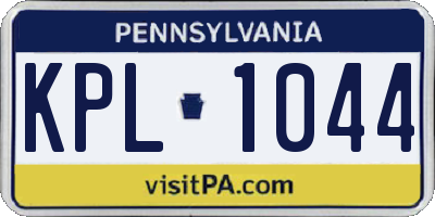 PA license plate KPL1044