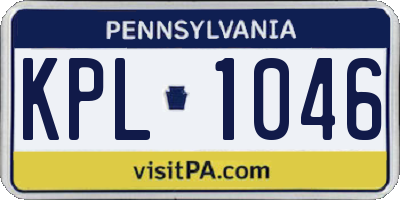 PA license plate KPL1046