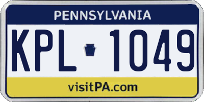 PA license plate KPL1049
