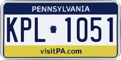 PA license plate KPL1051
