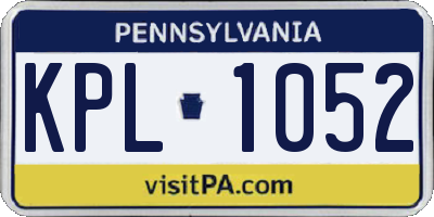 PA license plate KPL1052