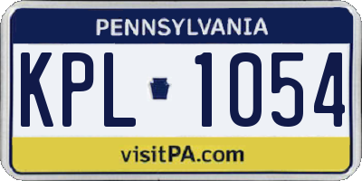 PA license plate KPL1054