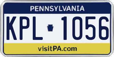 PA license plate KPL1056