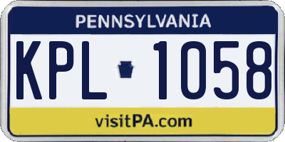 PA license plate KPL1058