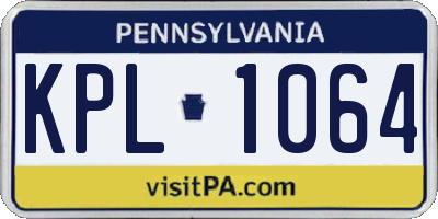 PA license plate KPL1064