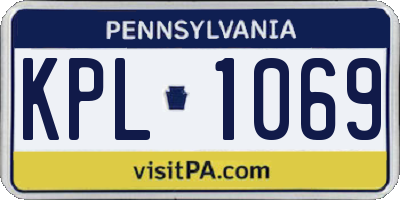 PA license plate KPL1069