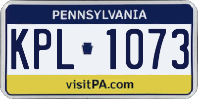 PA license plate KPL1073
