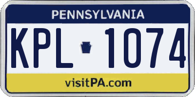 PA license plate KPL1074