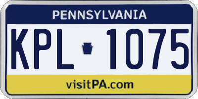 PA license plate KPL1075